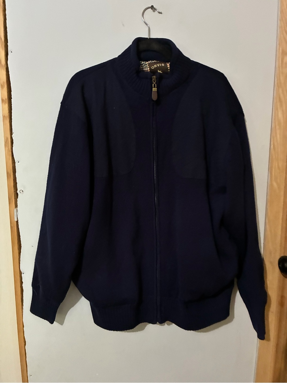 Orvis Men's Navy Zip-Front Lightweight Knit Jacket